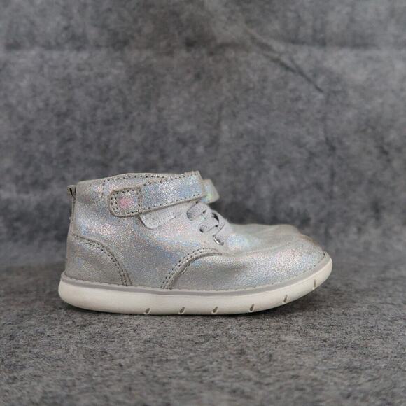 Stride Rite Shoes Kids 7 Boots Quinn Leather Iridescent Toddler Baby Comfort SRT - Picture 2 of 14